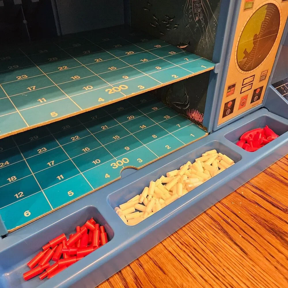Vintage 1973 Milton Bradley Sub Search 3 Level Board Game 3D battleship HTF